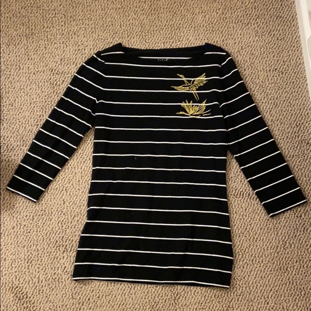 Black and white Long sleeve tee